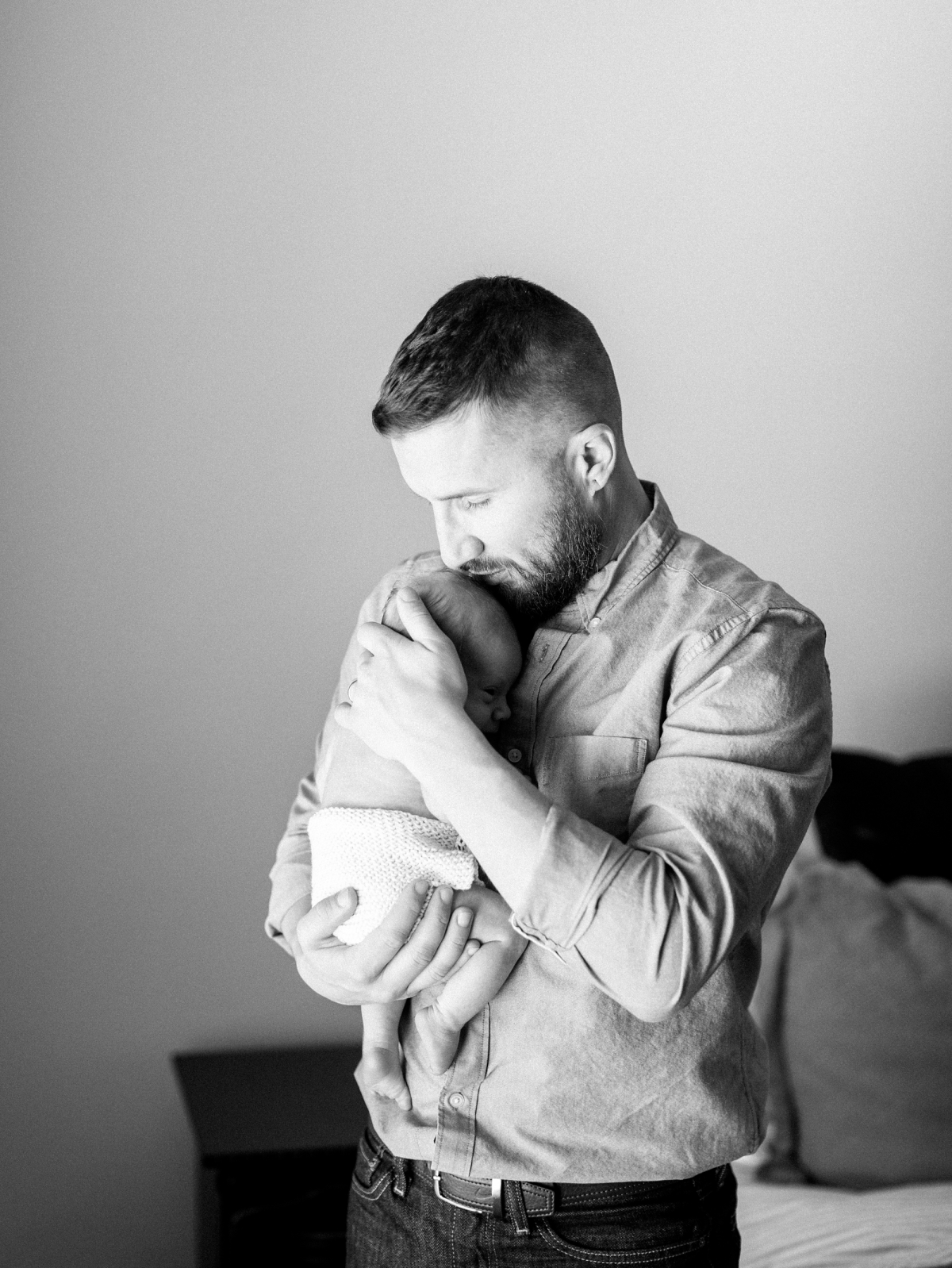 dad and baby, film photographer, Minneapolis newborn session